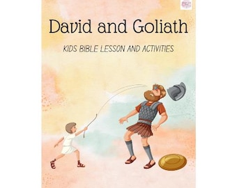 David and Goliath Bible Lesson For Kids, Sunday School Printables, Bible Worksheet, Bible Study Printable, Kids Bible Activities