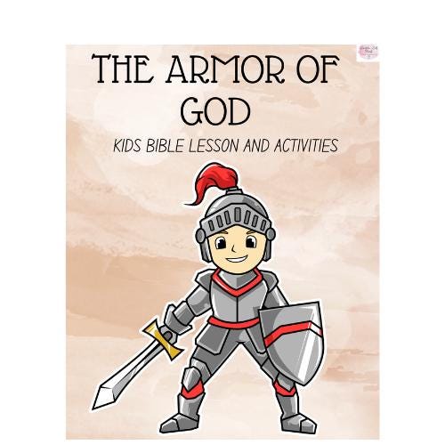 Armor of God Bible Lesson For Kids, Sunday School Printables, Bible Worksheet, Bible Study Printable, Kids Bible Activities