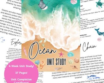 Ocean Unit Study: Homeschool Curriculum (Digital Download)