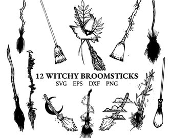 witchy broomsticks svg | witch broomsticks clipart | broom png | eps | dxf