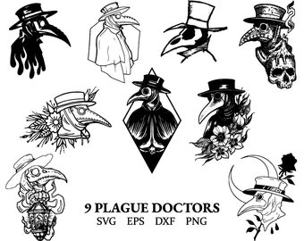 Plague Doctor SVG | Medieval Doctor Clipart | eps | dxf | png