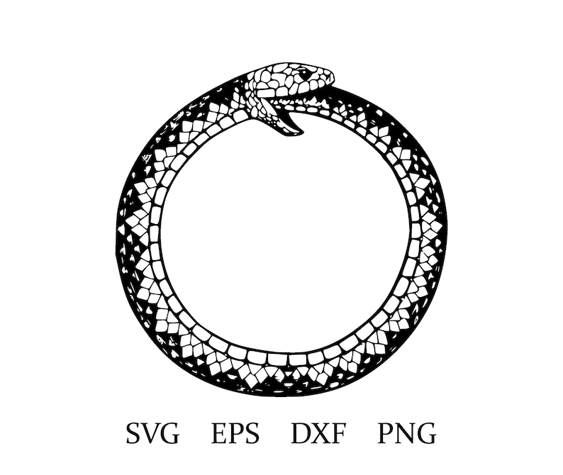 Ouroboros Snake Snake eating tail Ouroboros serpent digital download svg eps png dxf image 1