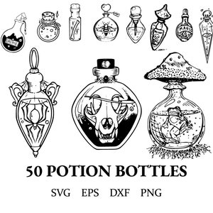 potion bottle svg | potion bottle bundle | witchy svg | apothecary bottles