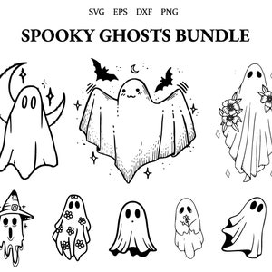 Spooky ghosts svg | ghost clipart | spirits | halloween | eps | dxf | png