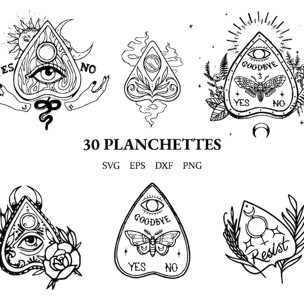 Planchettes svg / strega planchette clipart / Ouija png / eps / dxf