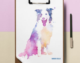 Omvänd målarbild 'Söt hund, border collie'' - Rita linjerna | Bokstavstorlek | Direkt nedladdning | Utskrivbar | INGEN KOMMERSIELL ANVÄNDNING