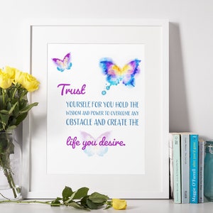 Inspirational Quote Printable Wall Art &quot;Trust Yourself&quot;