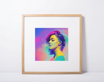 Inspirerande utskrivbar digital konst | Väggkonst - Livfull kvinna - Kvinnlig egenmakt