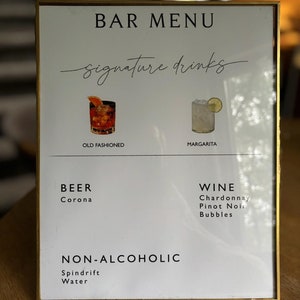 Personalizowane menu baru na specjalne okazje - imprezy, wesela, zaręczyny itp.