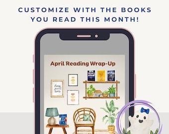 Plantilla de Canva para resumen de lectura mensual acogedor / Resumen de Bookstagram, publicación de seguimiento de lectura, estética Goodreads Compartir