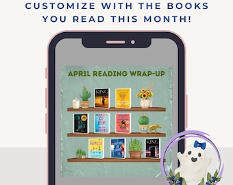 Reading Wrap Up Canva Template – Monthly Book Tracker, Social Media Bookstagram Template, Green Aesthetic
