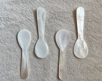 Mother of Pearl Caviar, Dessert, & Cosmetic Spoons - Set of 4