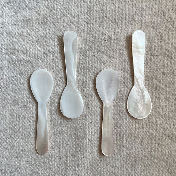 Mother of Pearl Caviar, Dessert, & Cosmetic Spoons - Set of 4