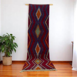 Colorful Moroccan Wool Rug | Handmade Berber Azilal Carpet | Tribal Boho Area Rug for Living Room or Bedroom Decor