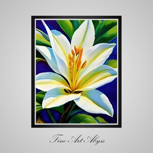 White Lily | Digital Art Print | Home Decor | Wall Art | AI Generated | Instant Download | Printable