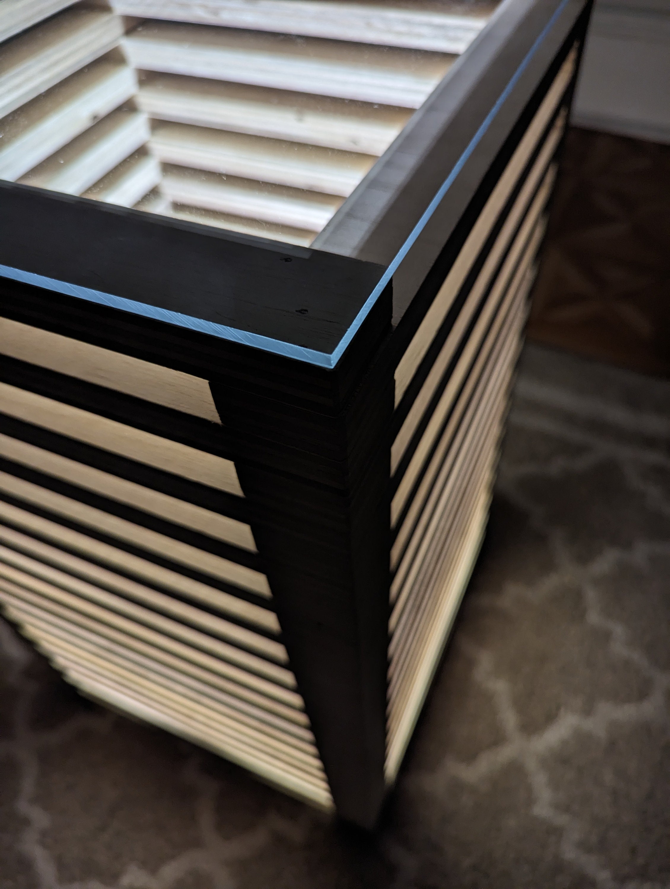 Illuminated Nightstand LED Side Table Modern Infinity Etsy