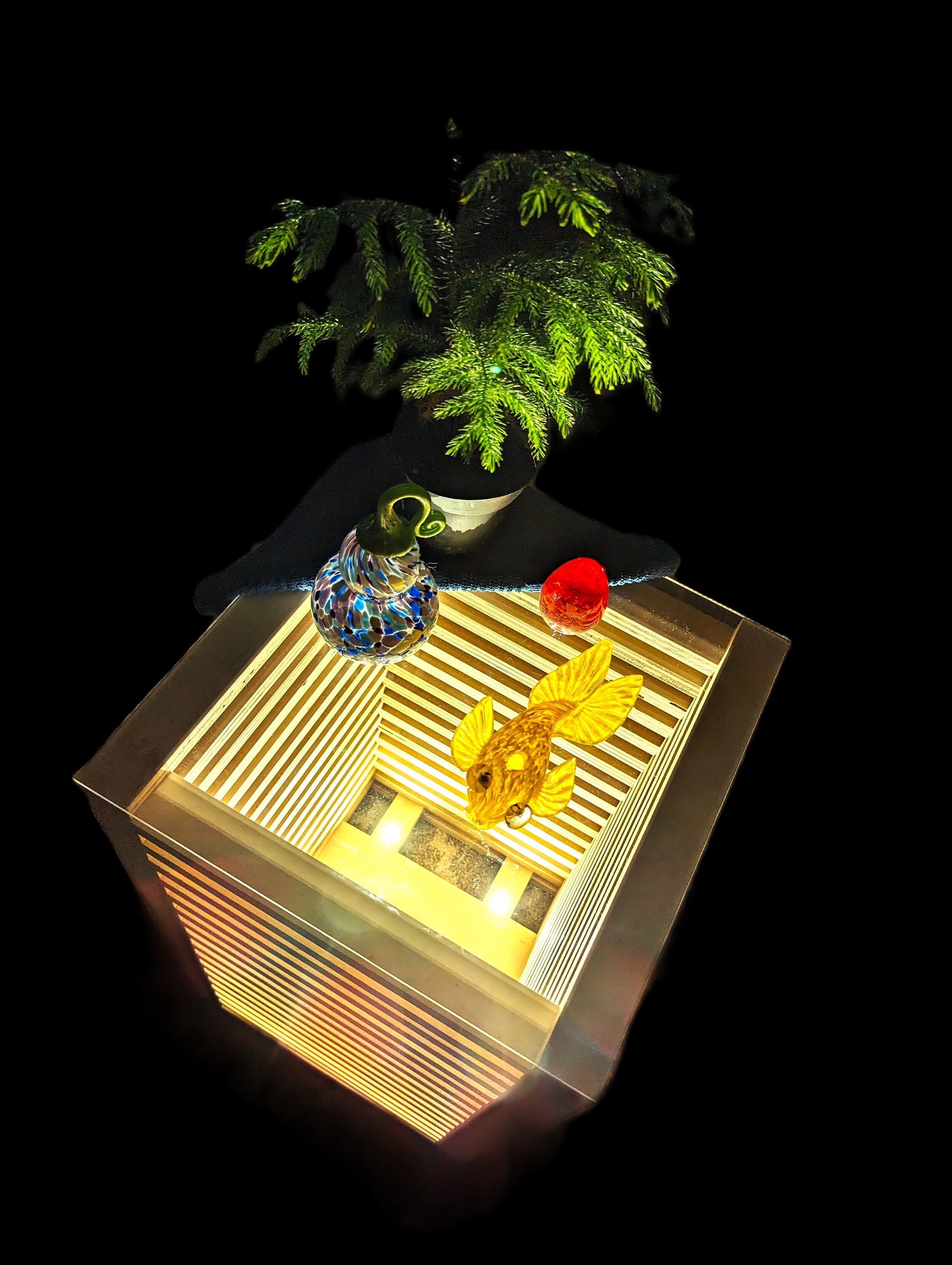 Illuminated Nightstand LED Side Table Modern Infinity Etsy