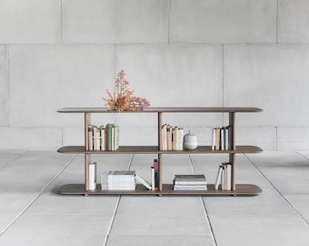 Mid Century Modern Bookshelf - 'Pomme' Collection | 2 & 3 Shelf | Available in Cherry, Mahogany, Walnut, Oak and Maple
