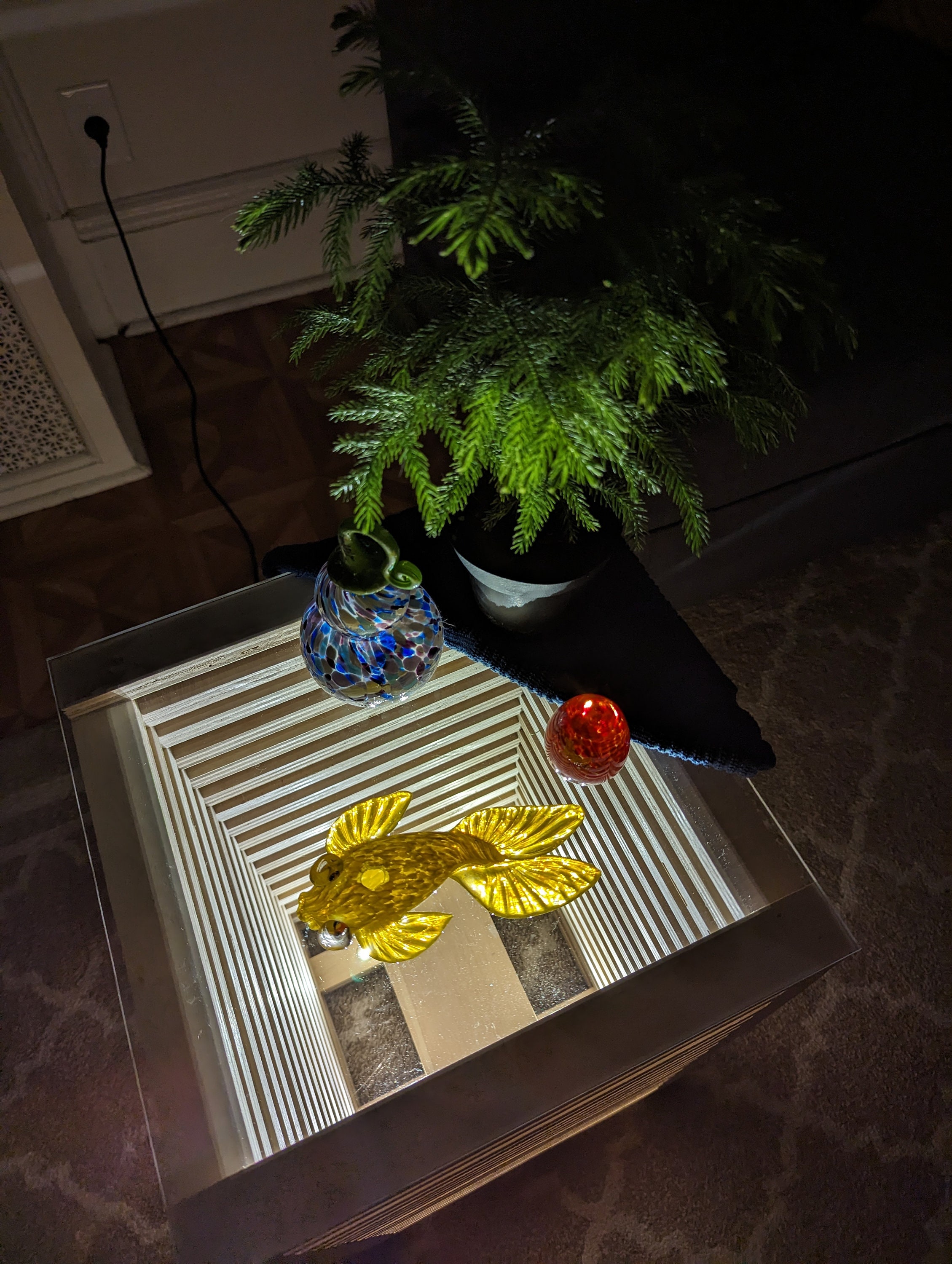 Illuminated Nightstand LED Side Table Modern Infinity Etsy