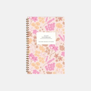 Spiral Notebook Floral Journal Dotted Lined Blank Notebook