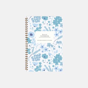 Spiral Notebook Floral Journal Dotted Lined Blank Notebook
