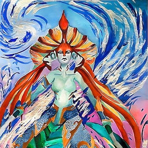 Dota 2 Naga Siren Artwork | Watercolor Painting Illustration | Printable Dota 2 Wall Art | Dota 2 Naga Siren Player Gift Idea
