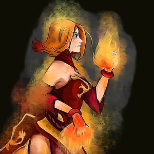Dota 2 Lina The Slayer Artwork | Watercolor Painting Illustration | Printable Dota 2 Wall Art | Dota 2 Lina Player Gift Idea