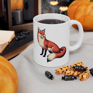 Fox Ukiyoe style illustration mug | Traditional Japanese Fine Art | Japanese Red Fox | Exquisite Japanese Artistry