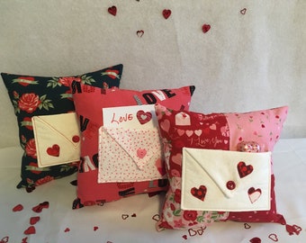 Liebesnotizen - Single Pocket Envelope Kissen, Vorlage und Muster