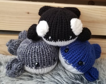 Whale Orca Plush Machine Knit Pattern - 22 pin