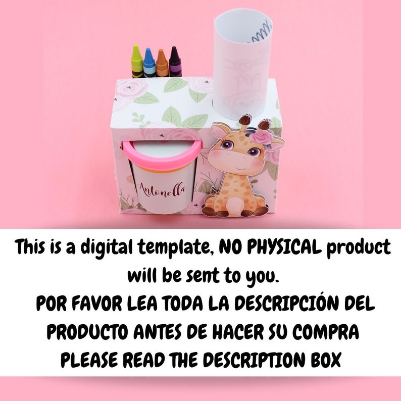 Play-Doh and Crayon Box template Coloring box Digital File For Cricut and Silhouette Crayon box template Play-doh 2 oz Favor box image 3