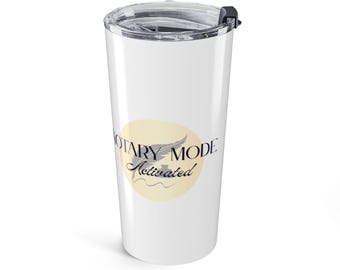 Notary Mode Activated Logo Tumbler 20oz | Travel Cup for Notary