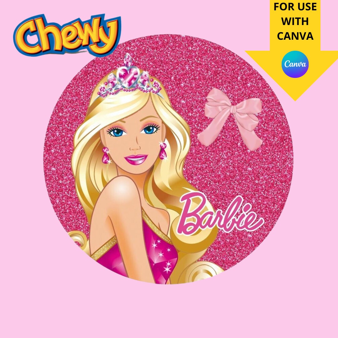 Barbie Templates Printable Barbie Candy Bar Label Printable Etsy