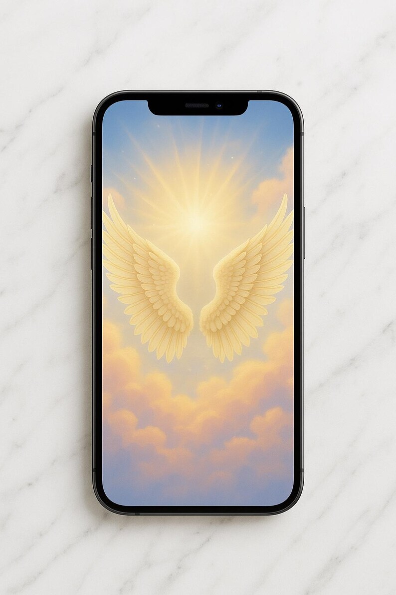 Angel Wings iPhone Wallpaper Set | Spiritual Light Pink (digital ...