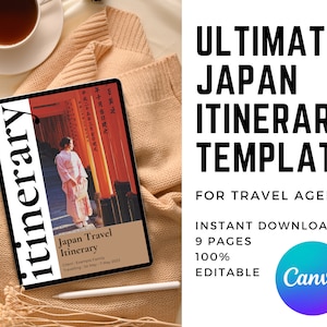 Japan Itinerary 10 day | Japan Itinerary 14 day | Japan Itinerary 7 days | Itinerary Template Canva