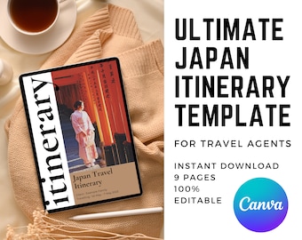 Japan Itinerary Template for Canva: 7, 10, 14 Day (Digital Download)