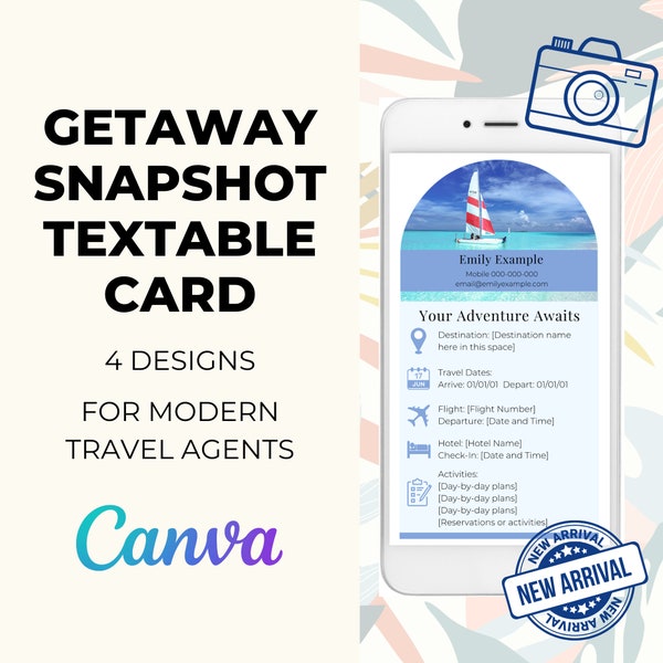 Travel Canva. Travel Agent Textable Card. Digital Travel Planner. Travel Agent Mobile. Travel Canva. Trip Itinerary