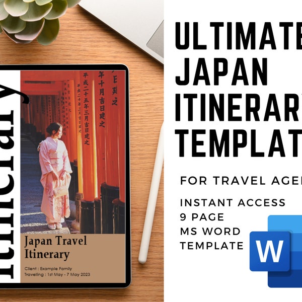 Japan Itinerary 10 day | Japan Itinerary 14 day | Japan Itinerary 7 days | Travel Itinerary Template Word | Travel Agent Template Word