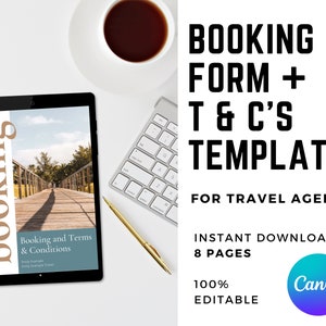Travel Agent Booking Form: Client Intake & Terms (Canva Template)
