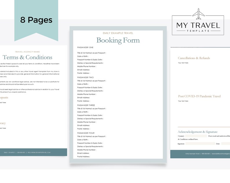 Travel Agency Booking Form Template Travel Agency Terms Etsy Travel Agency Booking Form Template Travel Agency Terms Etsy