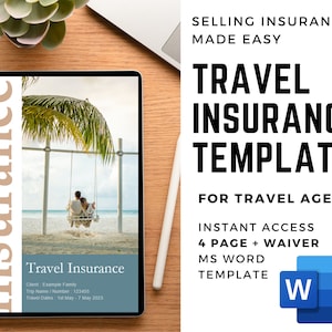 Travel Insurance Template: Agent Waiver, MS Word (Digital Download)
