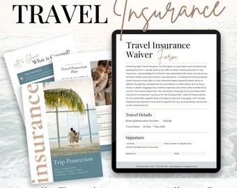 TravelAgent Template, TravelCanva, Travelagency, Travel Agent Form, Travel Marketing, Travel Insurance Waiver