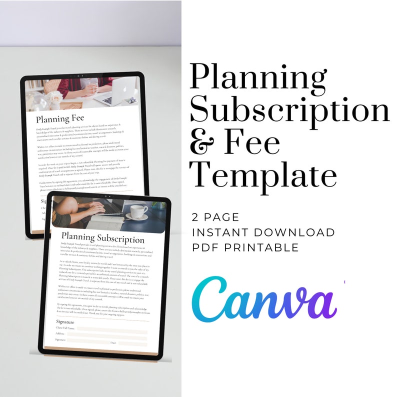 travel agent planning fee, travel agent planning subscription, Travelagent template, Travelagency, Travelagency form, Planning Fee Template