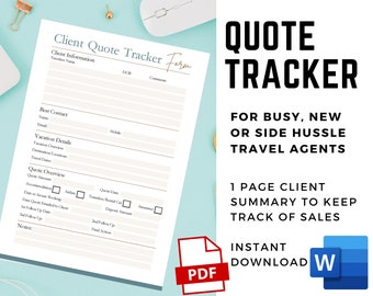 Travel Agent Client Quote Tracker Template (PDF & Word)