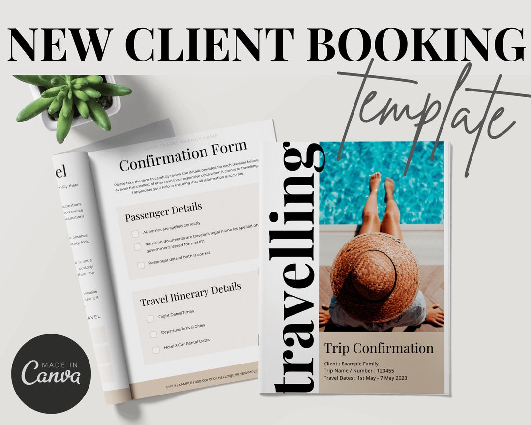 Travel Agent Client Booking Template: Trip Confirmation (canva) - Etsy