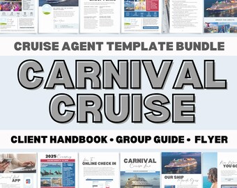 Carnival Cruise Travel Agent Template Bundle: Client Guide & Marketing Flyer (Canva Editable) (Digital Download