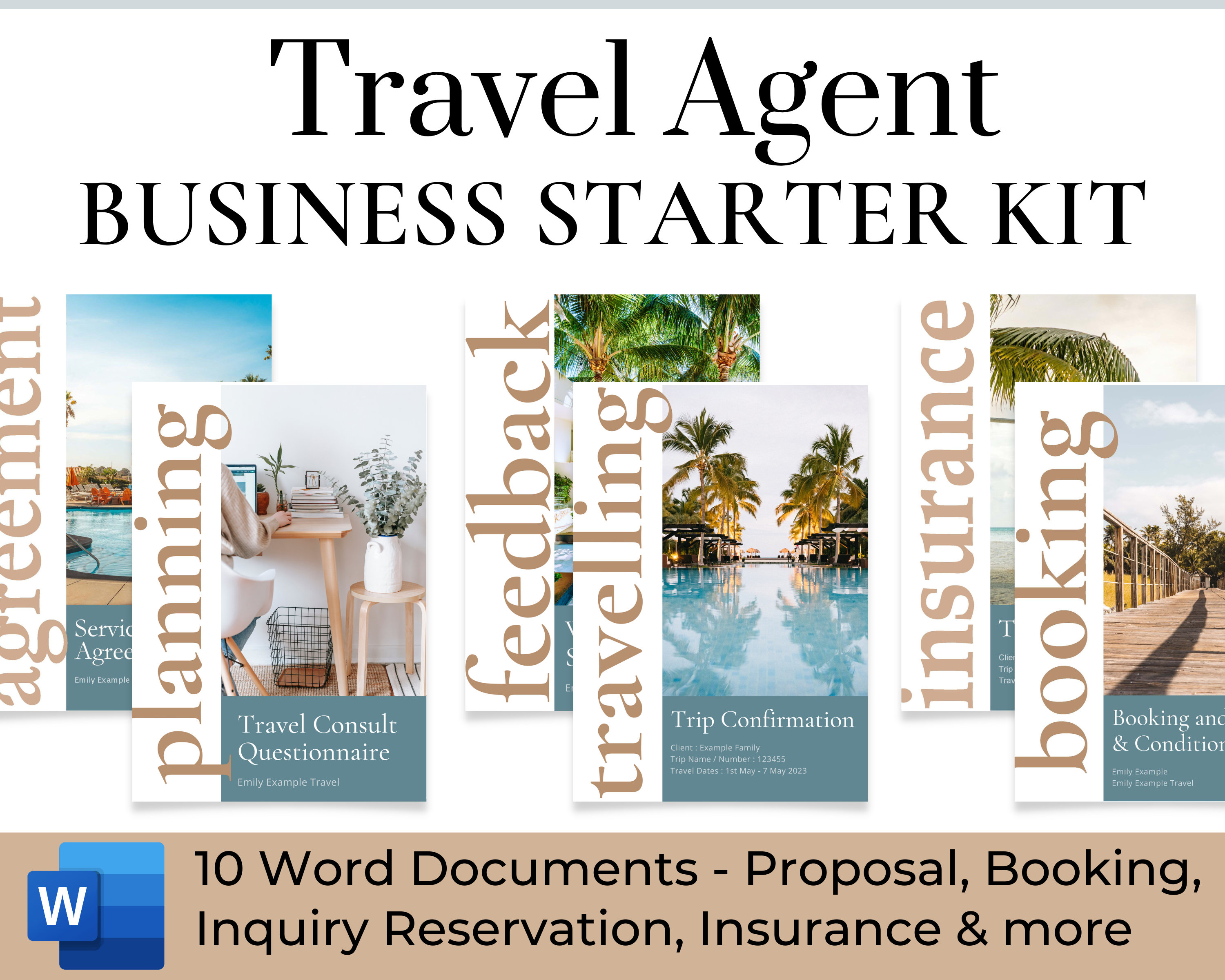 Travel Agency Startup Word Template Kit Travel Business Startup Start
