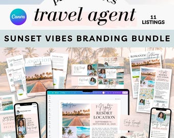 Travel Agent Bundle Canva | Travel Business Templates | Client Onboarding, Marketing, Social Media | Complete Travel Agent Kit