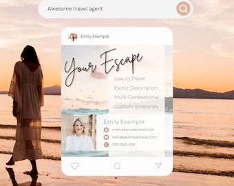 Travel Agent Marketing Flyer: Canva Promo Template (1080x1080 px)