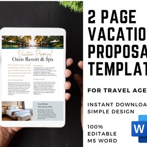 Simple Travel Agency Proposal Template Word | Itinerary Template Word | Travel Agent Quote Template Word